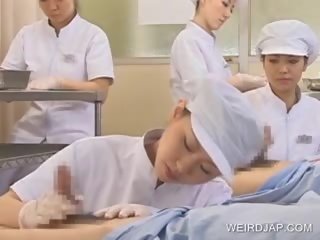 Japanese Nurse Slurping Cum Out Of turned on manhood