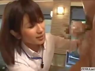 Shy Japanese Employee Gives Out Handjobs At extraordinary Spring