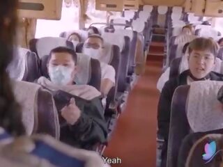 Seksas video kelionė autobusas su krūtinga azijietiškas harlot originalus kinietiškas av nešvankus video su anglų sub